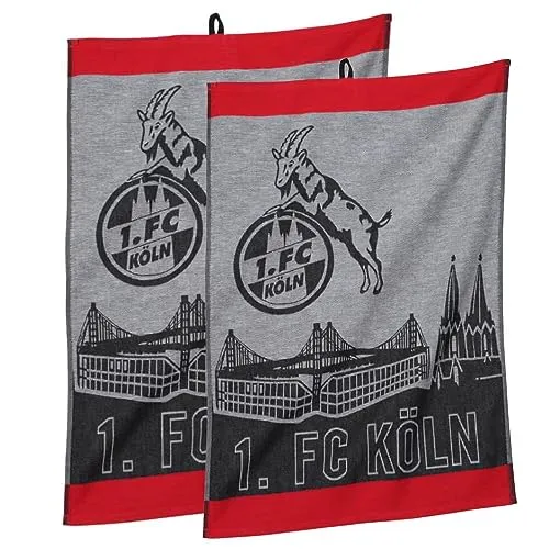 1. FC Köln Geschirrtuch 2er Set Skyline in rot von 1. FC Köln