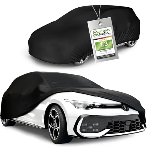WALSER Autoplane All Weather Basic L - Fahrzeugabdeckung in Schwarz - Hochwertige Fahrzeugabdeckung für Autos, schützt vor Witterungseinflüssen. Mit einer Größe von ca. 483x178x120 cm ideal für den täglichen Einsatz.