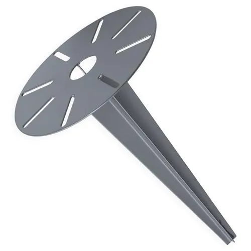 Spetebo Einschlag Erdspieß rund für kabelgebundene Gartenlampen - 30 x 18 cm - Bodenanker für Gartenleuchten und Steckdosensäulen - Gartenspieß Metall Spieß Boden Halterung für Außenleuchten