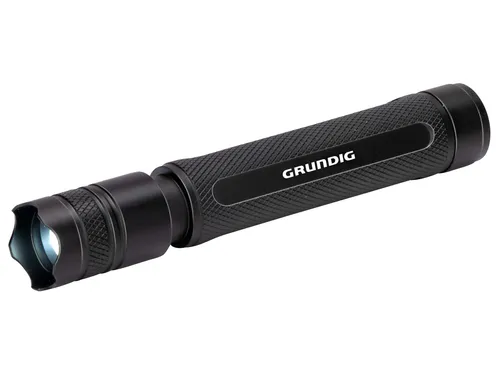 GRUNDIG LED-Taschenlampe 3W 110 Lumen - Komfortable LED-Taschenlampe mit 3W und 110 Lumen. Robustes Aluminium-Design, verschiedene Lichtmodi und 100 m Reichweite machen sie ideal für Camping und Notfälle.