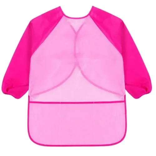Produktbild KIMMAX Bastelschürze kinder, Malschürze Malerkittel mit Ärmeln für Kinder von 7 bis 12 Jahren für Schule Kunst Malerei,Kochen,Rosa (L,125-145 cm)