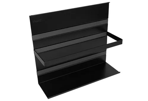 Kesseböhmer Küchenrückwand Relingsystem Linero MosaiQ schwarz - Modulares Relingsystem für Küchenrückwände, inklusive Universalablage und Bügel, ideal zur optimalen Nutzung des Küchenraums.