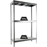 PROREGAL® Schwerlastregal Metal Beast Three - 200x210x45cm - Schwerlastregal mit 3 verstellbaren Stahlböden, bis zu 500kg Traglast pro Ebene. Ideal für Werkstatt und Lager, bietet hohe Stabilität und einfache Montage.