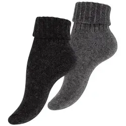 Cotton Prime® Norwegersocken Alpaka Socken mit Umschlag (2-Paar) wärmend und weich