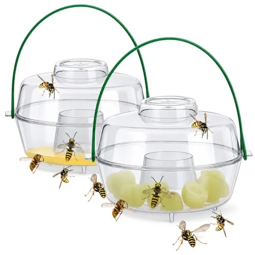com-four® 2x Wespenfalle für draußen, Ø 13 cm, Lebendfalle | Insektenfalle zum Aufhängen oder Aufstellen