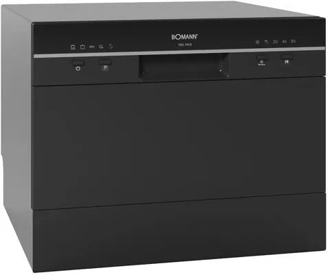 Bomann® Mini Geschirrspüler TSG 7405 schwarz - Kompakte Geschirrspülmaschine für kleine Küchen und Camping, ideal für 6 Maßgedecke. Mit 5 Programmen und Überlaufsicherung für perfekte Reinigungsergebnisse.