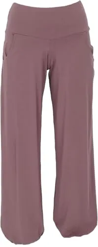 GURU SHOP Yogahose aus Bio-Baumwolle - Altrosa, Damen, Size: XL - Yoga-Hosen für Damen aus nachhaltiger Bio-Baumwolle, mit breitem Bund und praktischen Seitentaschen, perfekt für Yoga und Dancefloor.