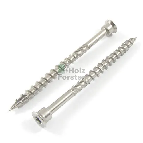 EUROTEC Terrassenschraube Zylinderkopf 5.0x70 TX25 mart.Edelstahl gehärtet - Terrassenschrauben mit 60% höherem Bruchmoment, ideal für Holzfassaden und Terrassendielen. Verringert Spaltgefahr und sorgt für zuverlässige Stabilität.