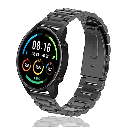 ToVioc Metall Armband für Xiaomi Watch S4 /S4 Sport /S3 /2 Pro /S2 /S1 Pro /S1 Active/Redmi Watch 5 Active/ 5 Lite Edelstahl Uhrarmband für Amazfit Bip 6 /Balance/Bip 5 /Pop 3S - Schwarz