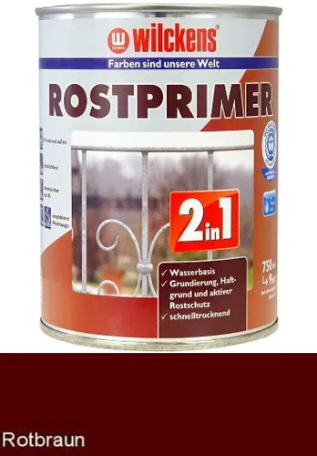 Wilckens 750ml Rostschutzprimer 2in1 Rotbraun Spezialgrundierung Innen Außen
