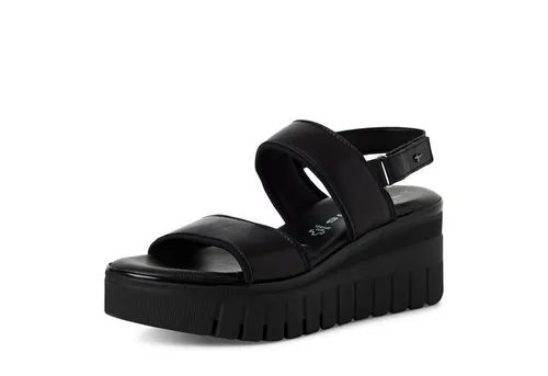 Tamaris Sandalette schwarz 39 - Stylische Römersandalen in Schwarz, Größe 39, mit komfortablem Klettverschluss und 6,5 cm Absatzhöhe – ideal für einen eleganten Sommerlook.