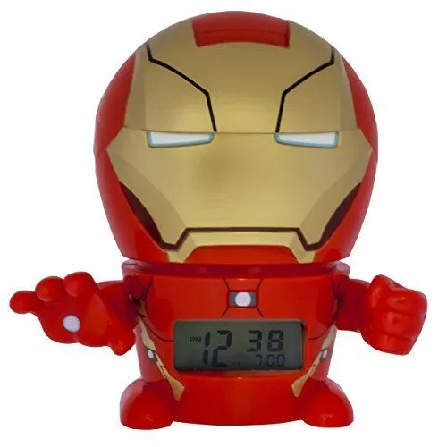 BulbBotz Marvel 2021432 Iron Man Kinder-Wecker mit Nachtlicht und typischem Gerä