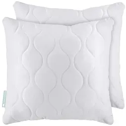 Gentle North Microfaserkissen Kopfkissen- 2er Set Kissen für Bett und als Dekokissen, Füllung: 100% Polyester, Seitenschläfer, Seitschläfer, Rückenschläfer, Bauchschläfer, Reißverschluss für Füllung - waschbar - allergikerfreundlich 45 cm x 45 cm