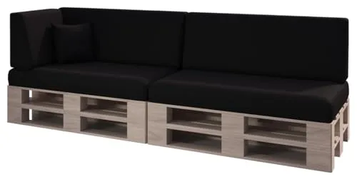 sunnypillow Palettenkissen 6er Set in schwarz von sunnypillow