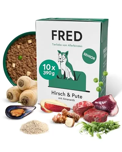FRED Senior Hundefutter Hirsch & Pute 10 x 390 g