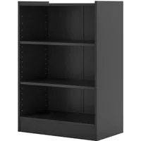 Costway Bücherregal 3 Fächer Schwarz 30 x 50 x 75 cm - Modernes Bücherregal mit 3 verstellbaren Fächern für individuellen Stauraum. Ideal für Wohnzimmer, Schlafzimmer oder Büro. Stabil und sicher mit Kippsicherung.
