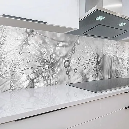 Rodnik Küchenrückwand Monolith Deluxe mit Pusteblumen-Motiv in grau von Rodnik
