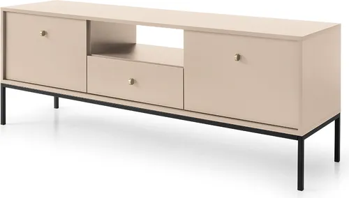 Lowboard MALAGA-160 in Beige mit schwarzem Fußgestell