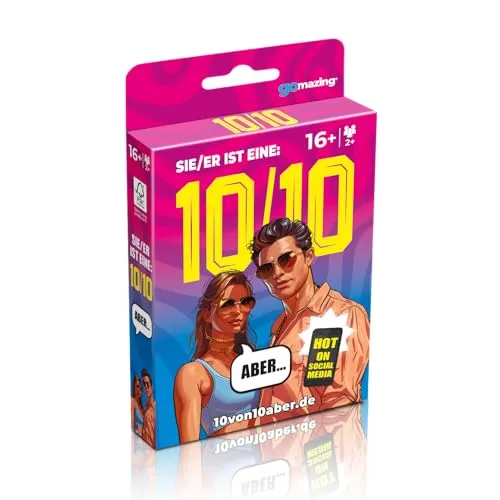 Gomazing Kartenspiel Sie/Er ist eine 10 von 10, Aber... - 800 spannende Fragen an Sie und Ihn - Partyspiel ab 2 Spielern - Das Trend-Spiel von TikTok und Insta