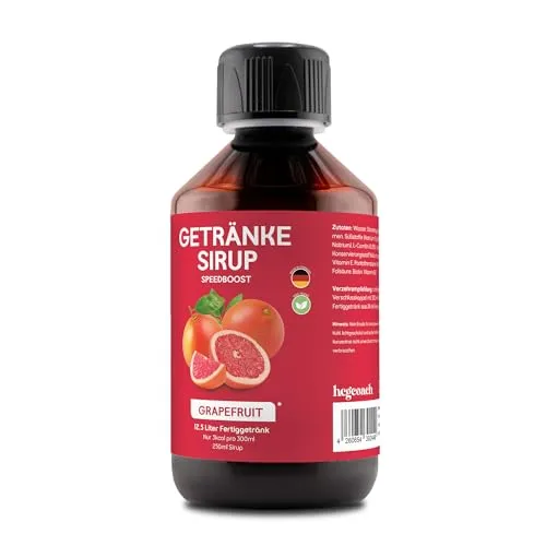 hCGC Immunsystem Sirup - SpeedBoost 2x 250ml, Vegan - Zuckerfreies Getränkekonzentrat für 12,5L Fertiggetränk - Fruchtsirup Immunsystem Booster mit Vitaminen & L-Carnitin | Grapefruit