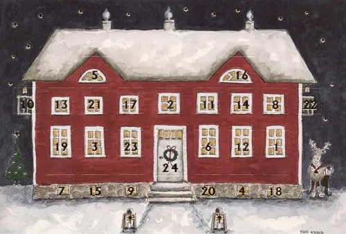chemstickattack Nostalgischer Adventskalender A4 aus Karton The House of Christmas