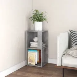 vidaXL Eckregal Betongrau 33x33x67 cm - Badezimmerschrank mit rustikalem Charme, bietet stabilen Stauraum und kann flexibel als Beistelltisch genutzt werden.