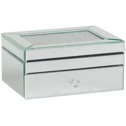home&you Schmuckkästchen aus Glas, 17x10.5x22 cm in silber von home&you
