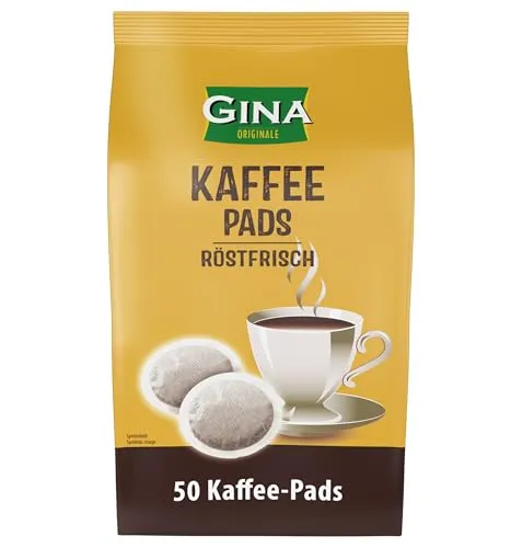 Röstfrischer Kaffee gemahlen in Pads 50 Stück 350g Beutel von GINA - ideal für Senseo