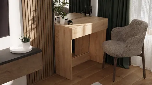Platan Room Schminktisch Schminktisch Kosmetiktisch mit Schublade Frisierkommode 80x35x77 cm