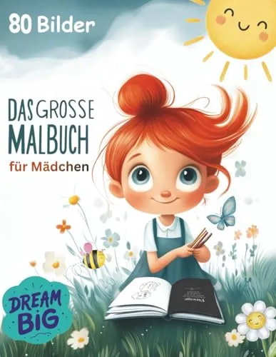 Das große Malbuch für Mädchen – 80 kreative Ausmalmotive - Entdecken Sie 80 wunderschöne Motive für Mädchen, die zum Träumen und Ausmalen einladen. Ideal für kreative Stunden und die Förderung der Fantasie. Für Kinder ab 4 Jahren.