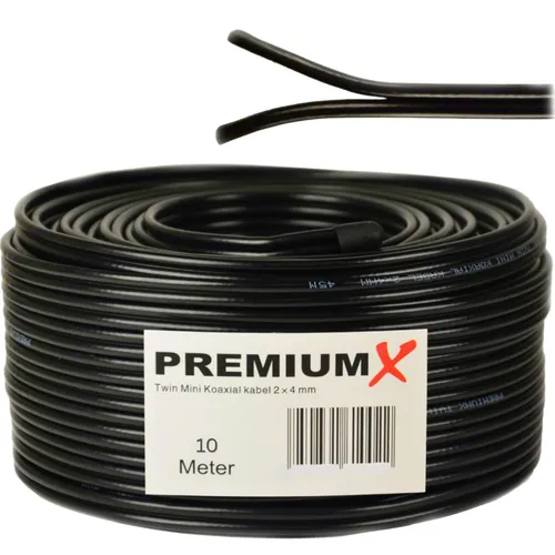 10m Sat Koaxial Kabel Twin Mini 2 x 4mm dünn TV Antennenkabel 2-fach geschirmt