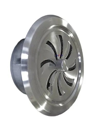 Edelstahl Abluftgitter LG-6512 L V2A - Hochwertiges Edelstahl Abluftgitter für Rohranschluss Ø 125 mm, langlebig und ideal für effiziente Belüftung in Wohn- und Gewerberäumen.