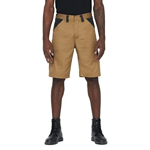Dickies Herren Everyday-Shorts KHAKI/SCHWARZ 33 - Bequeme Arbeitsshorts mit praktischen Taschen für alle Aktivitäten; ideal für den Sommer, mit Regular Work Fit und strapazierfähigem Material für Langlebigkeit.