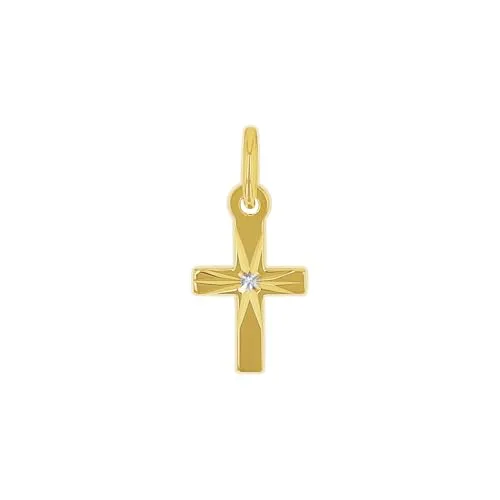Amor Motivanhänger Damen Anhänger Kreuz aus 585 Gold - Ketten für Damen, edler 1,6 cm Kreuzanhänger aus hochwertigem 585 Gold, perfekt für besondere Anlässe und kommt in einer eleganten Schmuck Geschenkbox.