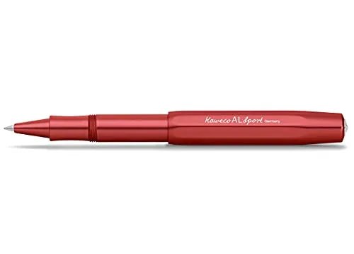 Kaweco AL SPORT Rollerball Deep Red I Gel- / Kugelschreiber aus hochwertigem Aluminium mit Keramikkugel I Edler Kuli in Rot I 23 g Tintenroller mit 0.7 mm Mine I Seidenglänzender Gelroller 13 cm