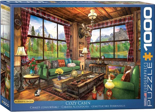 Puzzle 1000 Teile Puzzle - Puzzle - Gemütliches Ferienhaus am See von Dominic, Puzzleteile