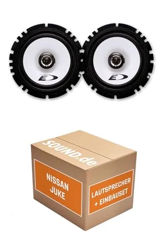 Lautsprecher Boxen Einbaupaket für Alpine SXE-1725 kompatibel mit Nissan Juke + 1. Generation vorne | 2X Tief-Mitteltöner mit integriertem Hochtöner 220W MAX