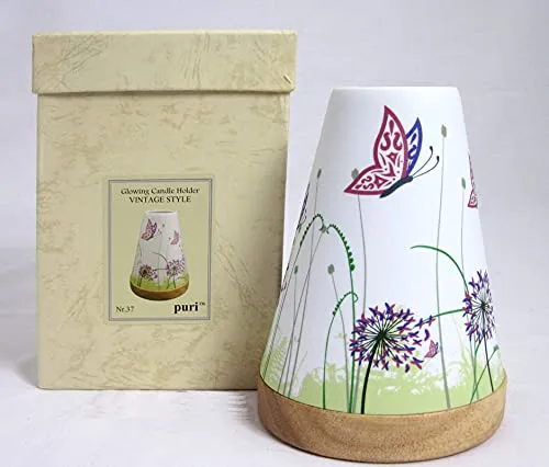 Hellmann Versand GmbH Teelichtleuchter Vintage Style Schmetterling Mehrfarbig Nr. 37 ca. 14,5 cm hoch