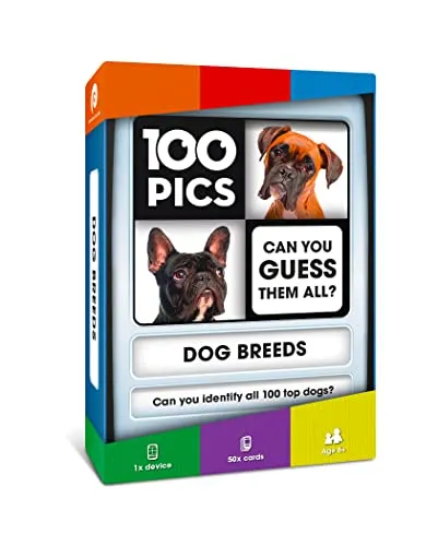 PICS Dog Breeds Travel Game - Family Flash Cards, Pocket Puzzles for Kids and Adults 100