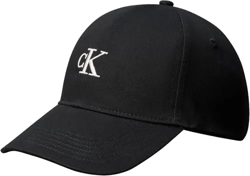 Calvin Klein Jeans Damen Baseball Cap mit Monogramm - Stylisches Baseball Cap aus Baumwolltwill, verstellbar für optimalen Sitz. Mit gesticktem Calvin Klein-Monogramm für einen trendigen Look.