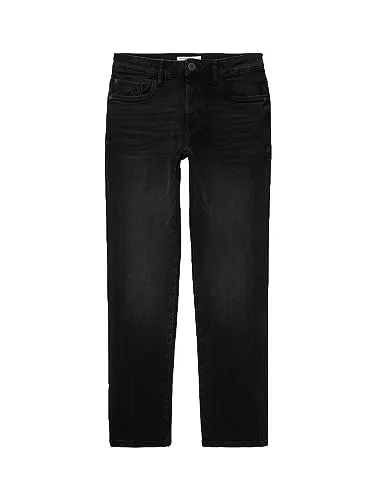 TOM TAILOR Herren Josh Regular Slim Jeans - Used Dark Stone Black Denim - Jeans im Five-Pocket-Style mit hohem Stretch-Anteil für optimalen Tragekomfort. Perfekt für lässige Outfits und vielseitige Kombinationsmöglichkeiten.
