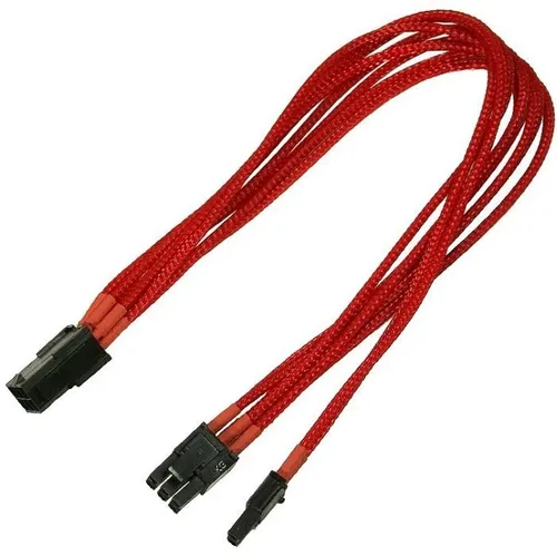 Kabel Nanoxia PCI-E 6- auf 6+2-Pin, 30 cm, Single, rot