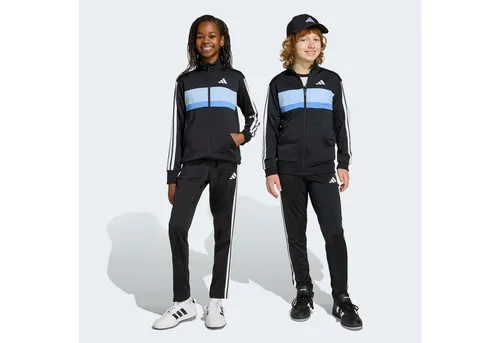 adidas Sportswear Trainingsanzug J 3S TIBERIO TS (2-tlg) schwarz 152 EU - Trainingsbekleidung aus 100% Polyester, ideal für sportliche Aktivitäten wie Laufen, mit sportlichem Stil und bequemer REGULAR Passform.