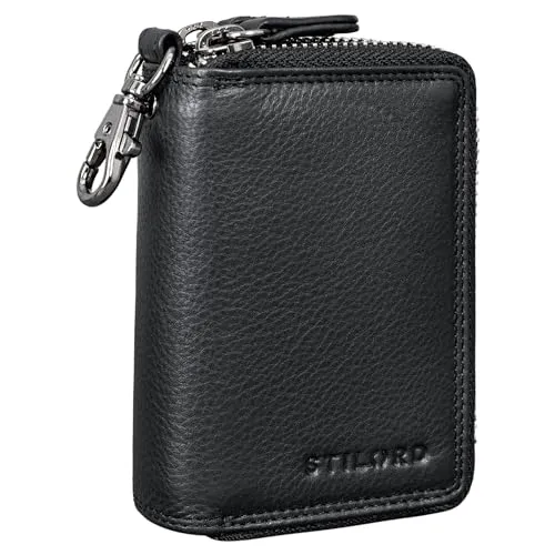 STILORD 'Amell' Leder Kartenetui mit Schlüsselanhänger - Schlüsselmäppchen für Herren: 2-in-1 Mini Geldbörse und Karten-Etui mit RFID Schutz, ideal für stilbewusste Männer, die Funktionalität und Eleganz schätzen.