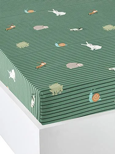 Produktbild vertbaudet Spannbettlaken Bio-Kollektion: TIERFORSCHER für Kinder