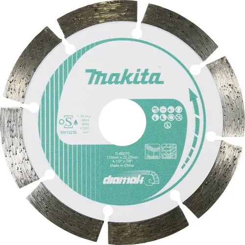 Makita D-80070 Diamanttrennscheibe Durchmesser 115mm Bohrungs-Ø 22.23mm Beton, Ziegel, Kalksandstein 1St.