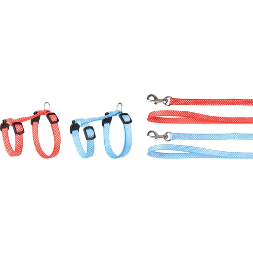 Flamingo Kätzchen-Geschirr mit Leine Aiwa Nylon stufenlos verstellbar 15-25 cm