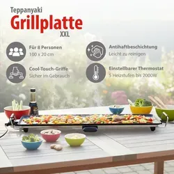 alpina Teppanyaki Kochplatte XXL Tischgrill 2000W