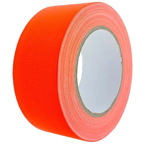 varivendo Gewebeband Neon Orange 19mm x 25m - UV-aktiv, Schwarzlicht Leuchtband, Panzertape, Bühnenband, Abklebeband, Markierungsband, Party Dekoband, leicht von Hand abreißen, wasserfest