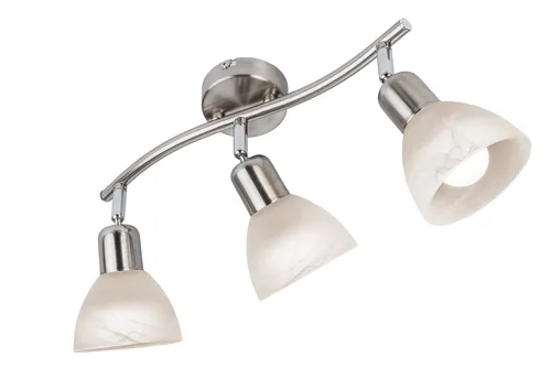 Deckenleuchte LED Metall Glas Alabaster 40 cm - Moderne Deckenlampe aus Metall und Glas, inklusive dimmbarer LED-Leuchtmittel für warmweißes Licht - perfekt für stimmungsvolle Wohnzimmerbeleuchtung.